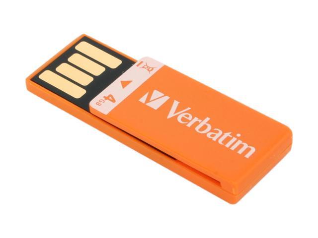 Verbatim Clip-it 4GB USB 2.0 Flash Drive (Orange) Model 97551