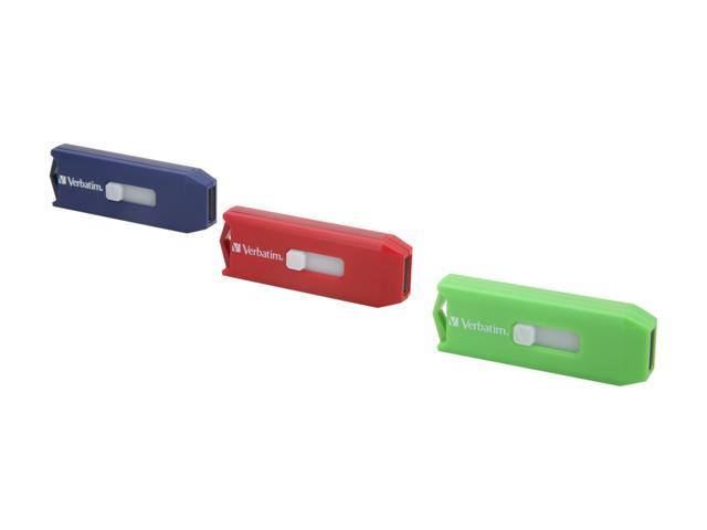 Verbatim Store Go 12GB (4GB 3) USB 2.0 Flash Drive (Green, & Red) Model 97002 USB Flash Drives -