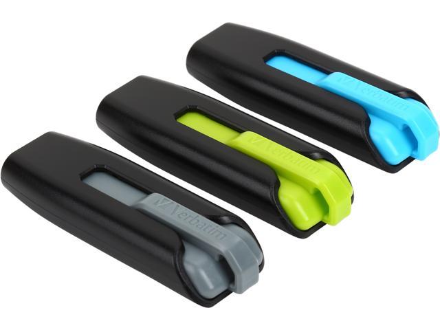 Verbatim Store 'n' Go V3 8GB USB 3.0 Flash Drive (3-Pack, Gray, Green, & Blue/Black) Model 99125