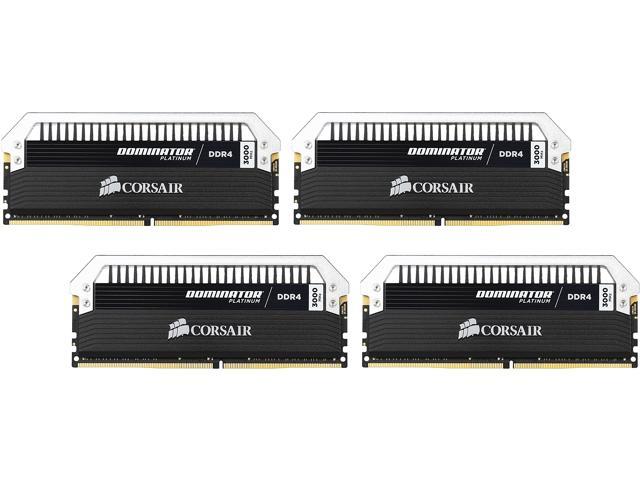 CORSAIR Dominator Platinum 32GB (4 x 8GB) DDR4 3000 (PC4 24000) Desktop Memory Model CMD32GX4M4C3000C15