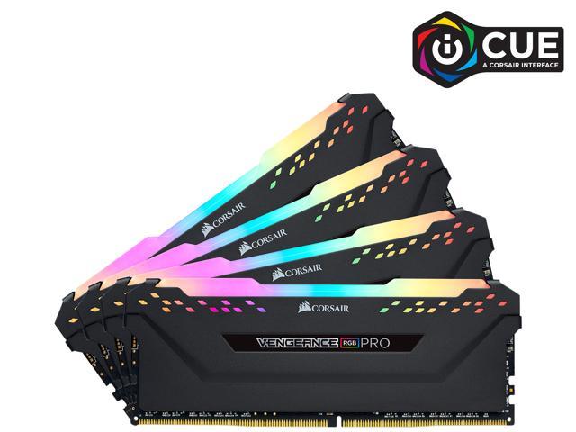 CORSAIR Vengeance RGB Pro 32GB (4 x 8GB) DDR4 3200 (PC4 25600) Desktop Memory Model CMW32GX4M4C3200C14