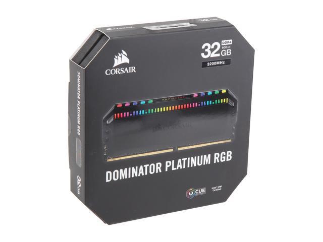 CORSAIR Dominator Platinum RGB 32GB (4 x 8GB) DDR4 3200 (PC4 25600) Desktop  Memory Model CMT32GX4M4C3200C16
