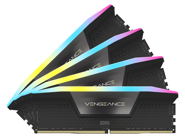 CORSAIR Vengeance RGB 64GB (4 x 16GB) 288-Pin PC RAM DDR5 6000 (PC5 48000)  Desktop Memory Model CMH64GX5M4B6000C36