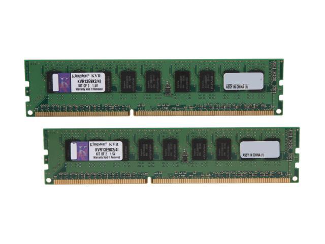 Kingston 4GB (2 x 2GB) ECC Unbuffered DDR3 1333 (PC3 10600) Server Memory  Intel Model KVR13E9K2/4I