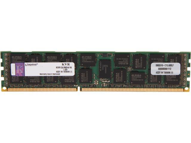 Kingston 16GB ECC Registered DDR3 1333 (PC3 10600) Server Memory Model KVR13LR9D4/16