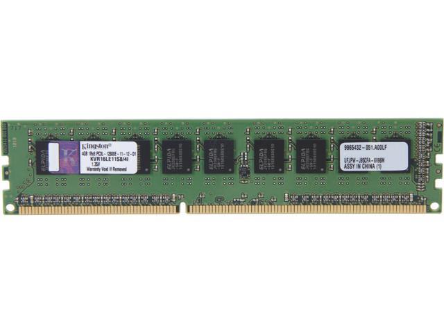 Kingston 4GB ECC Unbuffered DDR3 1600 (PC3 12800) Server Memory Model KVR16LE11S8/4I
