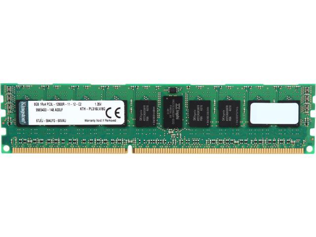 Kingston 8GB ECC Registered DDR3 1600 (PC3 12800) Server Memory Model KTH-PL316LV/8G