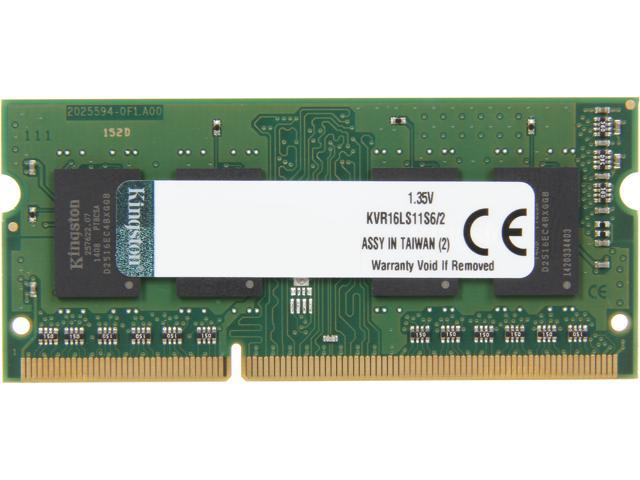 Kingston 2GB 204-Pin DDR3 SO-DIMM DDR3L 1600(PC3L 12800) Laptop Memory Model KVR16LS11S6/2