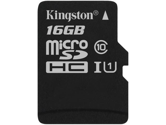 Kingston 16GB  MicroSDHC UHS-I/U1 Class 10 Memory Card with Adapter (SDC10G2/16GB)
