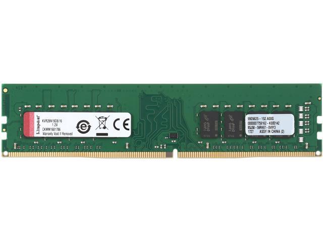 Kingston ValueRAM 16GB (1 x 16GB) DDR4 2666MHz DRAM (Desktop Memory) CL19  1.2V DIMM (288-pin) KVR26N19D8/16 - Newegg.com
