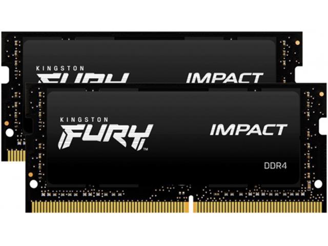 Kingston FURY Impact 32GB (2 x 16GB) 260-pin SO-DIMM DDR4 3200 MHz CL20 Black Memory (KF432S20IBK2/32)