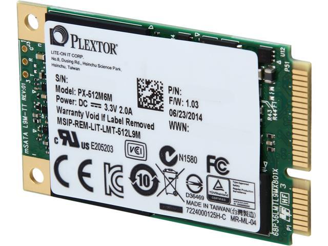 Plextor M6M Mini-SATA(mSATA) 512GB SATA 6Gb/s Internal Solid State Drive (SSD) PX-512M6M