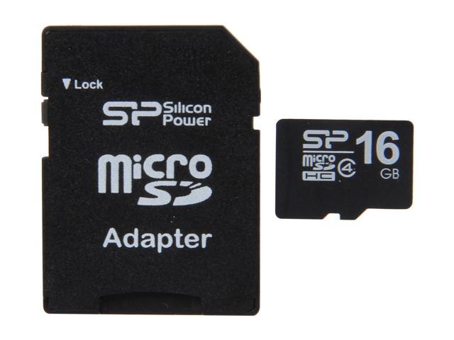 Silicon Power 16GB microSDHC Flash Card Model SP016GBSTH004V10-SP