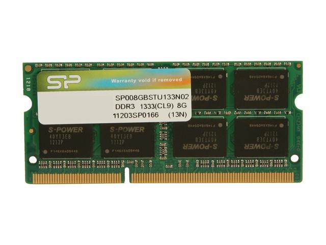 Silicon Power 8GB 204-Pin DDR3 SO-DIMM DDR3 1333 (PC3 10600) Laptop Memory Model SP008GBSTU133N02