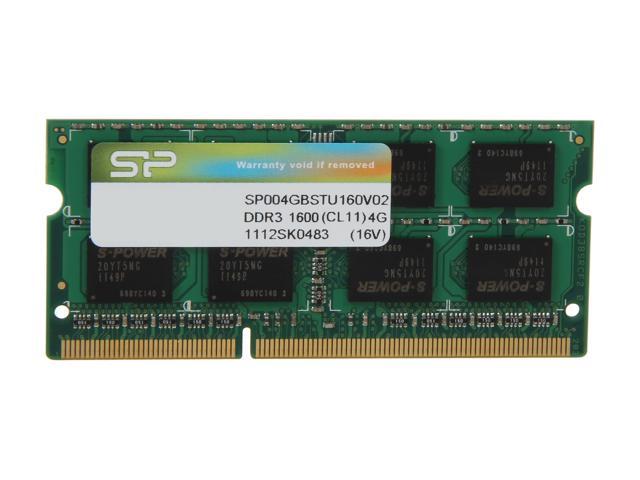 Silicon Power 4GB 204-Pin DDR3 SO-DIMM DDR3 1600 (PC3 12800) Laptop Memory Model SP004GBSTU160V02