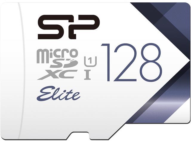 Silicon Power 128GB Read Up To 75MB/s Elite microSDXC UHS-1 Memory Card - with Adapter (SP128GBSTXBU1V20BS)