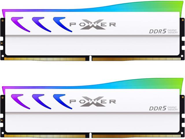 SiliconPowerStormRGBDDR58000MT/s(PC564000)32GB(2x16GB)288-pinCL381.45VUDIMMDesktopRAMComputerMemoryw/HeatsinkWhite(SU032GXLWU800FDLSN)