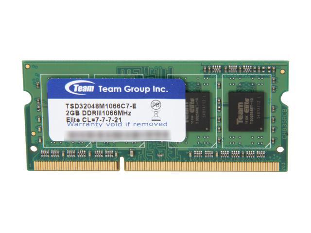 Team 2GB 204-Pin DDR3 SO-DIMM DDR3 1066 (PC3 8500) Laptop Memory Model TSD32048M1066C7-E