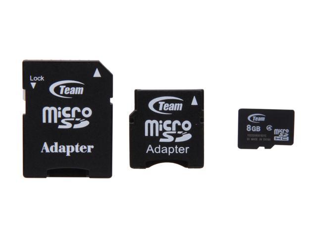 Team 8GB microSDHC Flash Card (with 2 Adapters) Model TG008G0MC24B