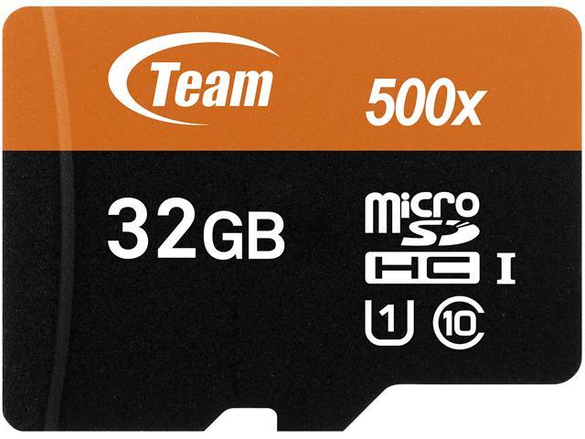 Team 32GB microSDHC UHS-I/U1 Class 10 Memory Card with Adapter, Speed Up to 80MB/s (TUSDH32GUHS03)