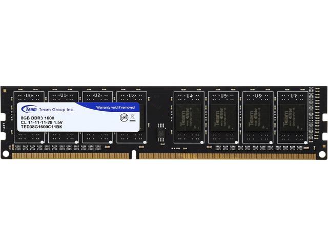 Team Elite 8GB DDR3 1600 (PC3 12800) Desktop Memory Model TED38G1600C1101