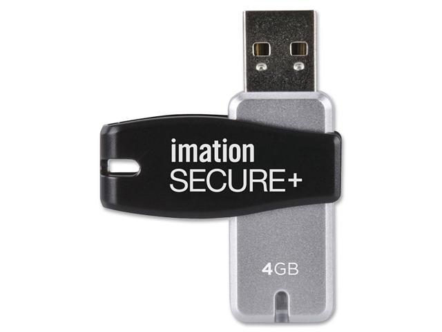 Imation Secure 4 GB USB 2.0 Flash Drive - Black, Silver