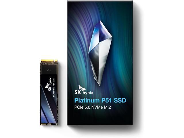 SK hynix Platinum P51 2TB PCIe Gen5 NVMe M.2 2280 Internal SSD I Up to 14,700 MB/s Read, 13,400 MB/s Write I Powered by 238-Layer NAND Flash