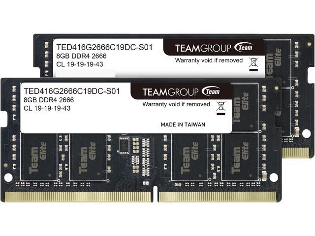 Team Elite 16GB (2 x 8GB) 260-Pin DDR4 SO-DIMM DDR4 2666 (PC4 21300) Laptop Memory Model TED416G2666C19DC-S01