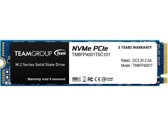 Team Group MP34 M.2 2280 1TB PCIe 3.0 x4 with NVMe 1.3 3D NAND Internal Solid State Drive (SSD) TM8FP4001T0C101