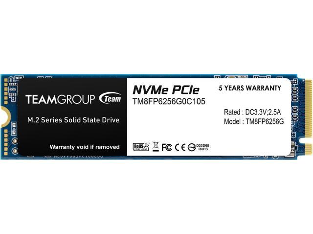 Team Group MP33 M.2 2280 256GB PCIe 3.0 x4 with NVMe 1.3 3D NAND Internal Solid State Drive (SSD) TM8FP6256G0C101
