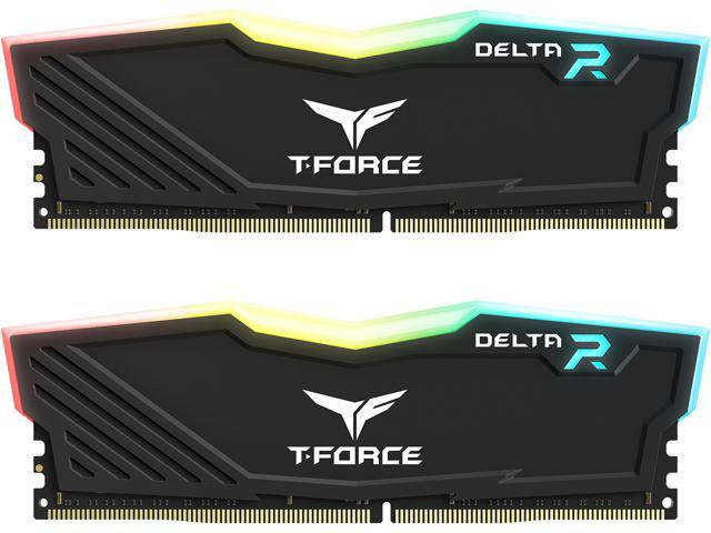 Team T-Force Delta RGB 64GB (2 x 32GB) 288-Pin PC RAM DDR4 3200 (PC4 25600)  Desktop Memory Model TF3D464G3200HC16CDC01