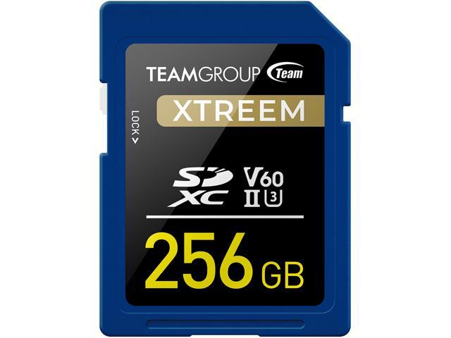 Team Group 256GB Xtreem SD Card UHS-II / U3 / V60 Read/Write Speed Up to 250/120MB/s (TXSDXC256GIIV6001)