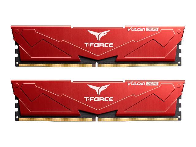 Team T-Force Vulcan 32GB (2 x 16GB) 288-Pin PC RAM DDR5 5200 (PC5 41600) Desktop Memory Model FLRD532G5200HC40CDC01
