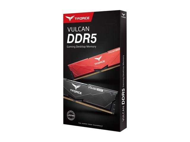 ライトブラウン/ブラック TEAMGROUP T-Force Vulcan DDR5 32GB (2x16GB