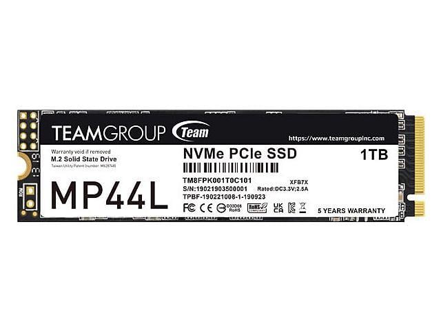 [SSD] Team Group MP44L M.2 2280 1TB PCIe 4.0 x4 with NVMe 1.4 TLC Internal Solid State Drive (SSD) TM8FPK001T0C101 ($129.97-$40 = $89.9) [Newegg]