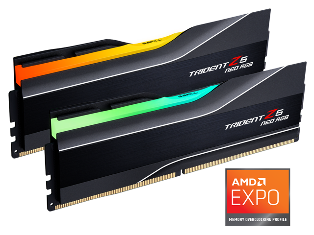 G.SKILL Trident Z5 Neo RGB Series AMD EXPO 32GB (2 x 16GB) 288-Pin PC RAM DDR5 6000 (PC5 48000) Desktop Memory Model F5-6000J3038F16GX2-TZ5NR