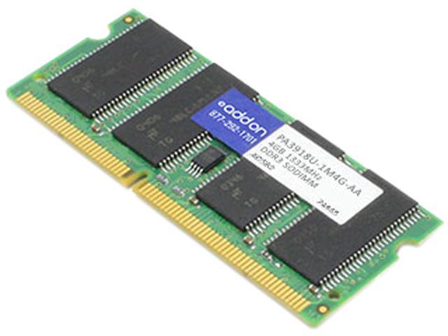AddOn - Memory Upgrades 4GB Unbuffered DDR3 1333 (PC3 10600) Dual Rank Laptop Memory Model PA3918U-1M4G-AA