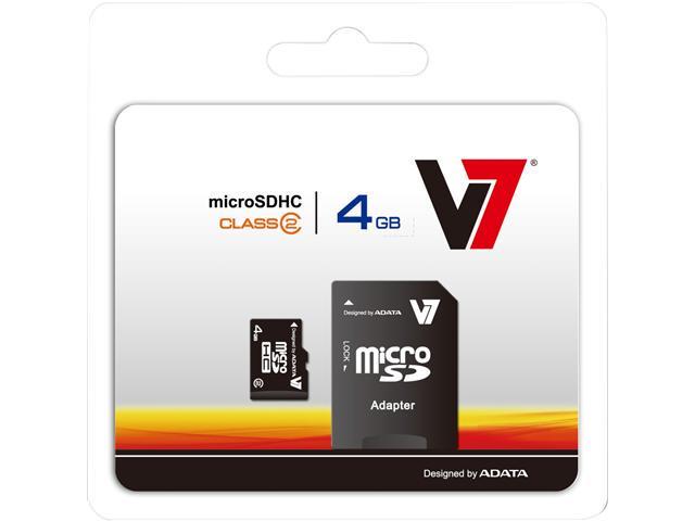 V7 VAMSDH4GCL4R-1N 4 GB MicroSD High Capacity (microSDHC) - 1 Card