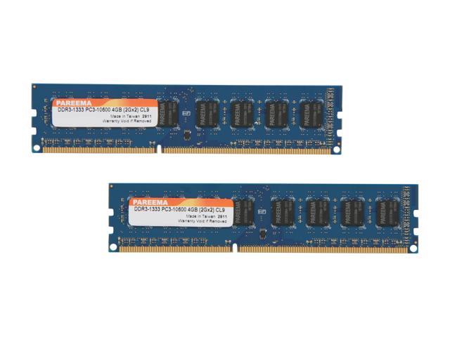 Pareema 4GB (2 x 2GB) DDR3 1333 (PC3 10600) Desktop Memory Model MD313C80809L2
