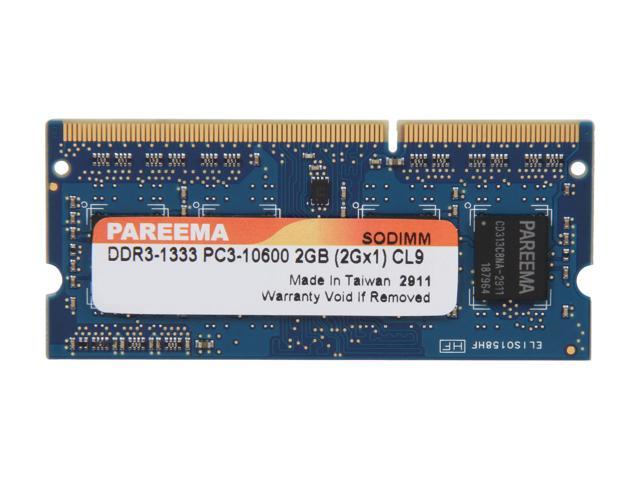 Pareema 2GB 204-Pin DDR3 SO-DIMM DDR3 1333 (PC3 10600) Laptop Memory Model MD313C80809S1