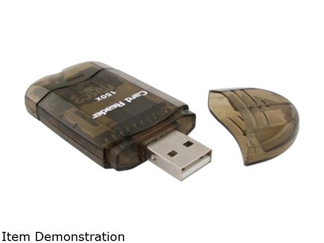 INSTEN 1042703 4-in-1 USB 2.0 Smoke Color Mini Memory Card Reader