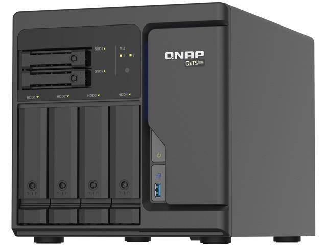 QNAP 6-Bay QuTS hero NAS, Xeon D-1602 2.5GHz, 8GB ECC RAM, 4 x 2.5GbE,  PCIe expansion slot x2, built-in M.2 NVMe Gen3 x4 port x2 TS-h686-D1602-8G