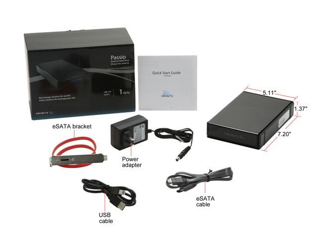 Cavalry Passio 1TB USB 2.0 / eSATA 3.5" External Hard Drive CAXH3701T0 Black