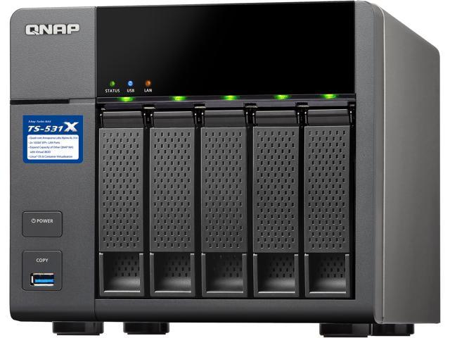 QNAP TS-531X (8GB RAM version) ARM-based NAS with Hardware Encryption, Quad Core 1.4 GHz, 8GB RAM, 2 x 10GbE (SFP+), 2 x 1GbE