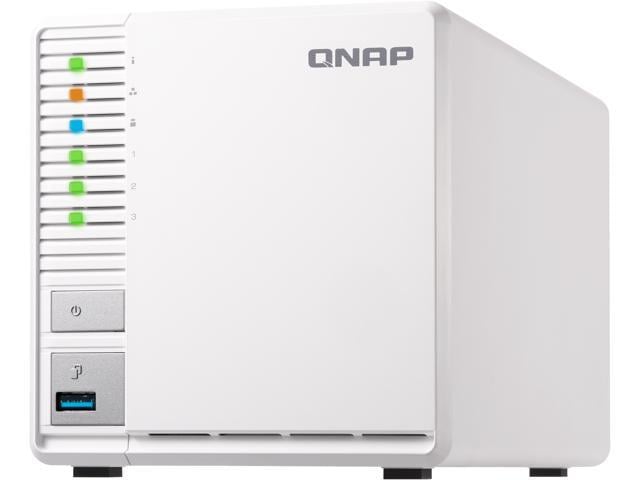 Qnap 3 Bay TS-328-US Personal Cloud NAS, Ideal for RAID5 Storage. ARM Quad-core 1.4 GHz, 2GB DDR4 RAM, 2 x Gigabit LAN, 2.5" / 3.5" SATA HDD (Hot-swappable)