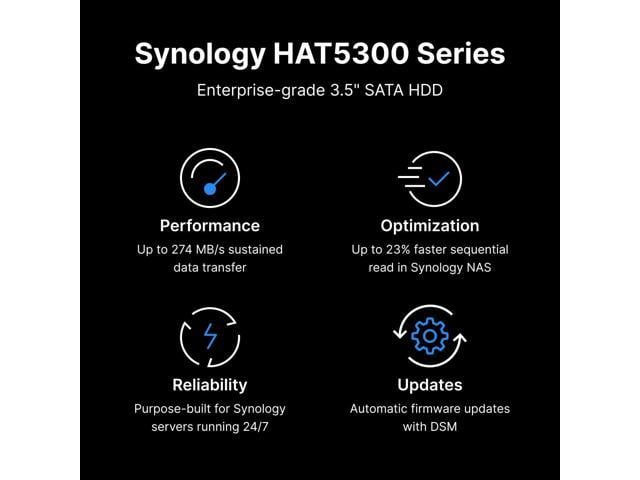 Synology HAT5300-4T 4TB 7200 RPM 256MB Cache SATA 6.0Gb/s 3.5