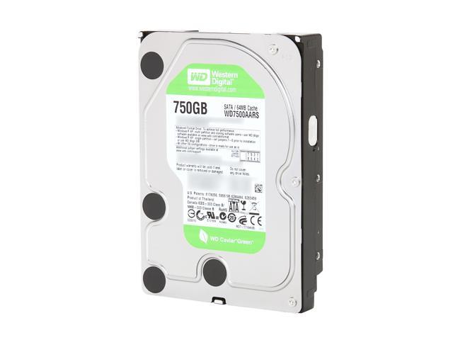 Western Digital WD Green WD7500AARS 750GB IntelliPower 64MB Cache SATA 3.0Gb/s 3.5" Internal Hard Drive Bare Drive