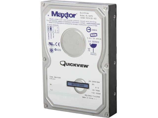Maxtor DiamondMax 10 6L120P0 120GB 7200 RPM 8MB Cache IDE Ultra ATA133 / ATA-7 3.5" Hard Drive Bare Drive
