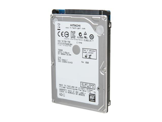 Hitachi GST Travelstar 7K750 HTS727575A9E364 (0J12283) 750GB 7200 RPM 16MB  Cache SATA 3.0Gb/s 2.5