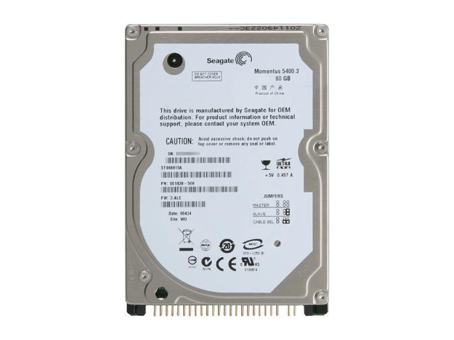 Seagate Momentus 5400.3 ST980815A 80GB 5400 RPM 8MB Cache IDE Ultra ATA100 / ATA-6 2.5" Internal Notebook Hard Drive Bare Drive